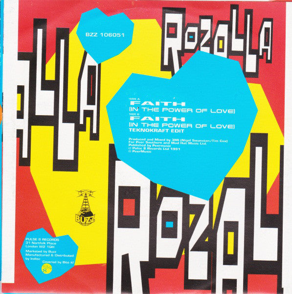 Rozalla - Faith (In The Power Of Love) Vinyl Singles Vinyl Very Good (VG) <br> Hoes Good Plus (G+)