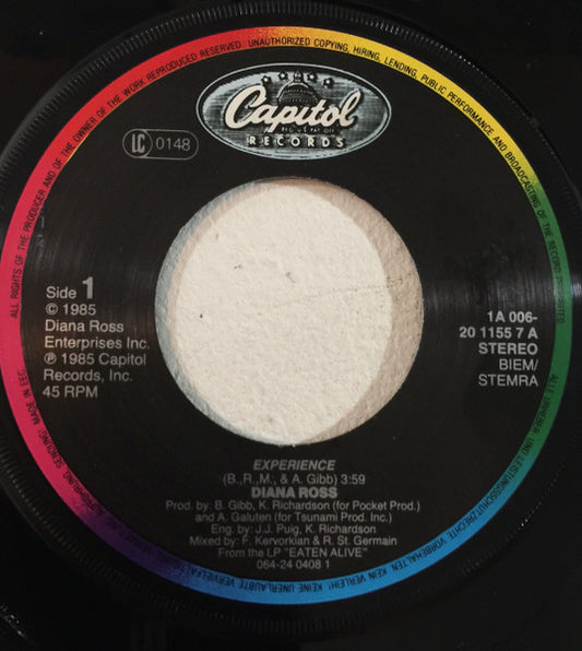 Diana Ross - Experience Vinyl Singles Media: VG+ / Sleeve: G+ "VINYLSINGLES.NL"