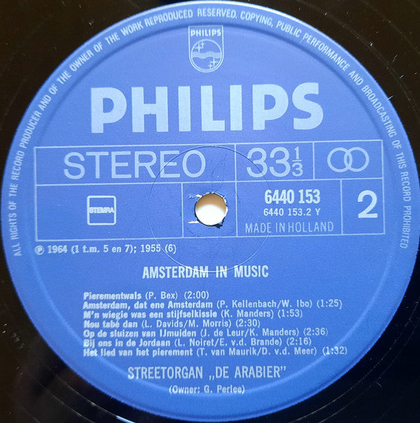 Street Organ De Arabier - Amsterdam In Music (LP) 46199 Vinyl LP VINYLSINGLES.NL