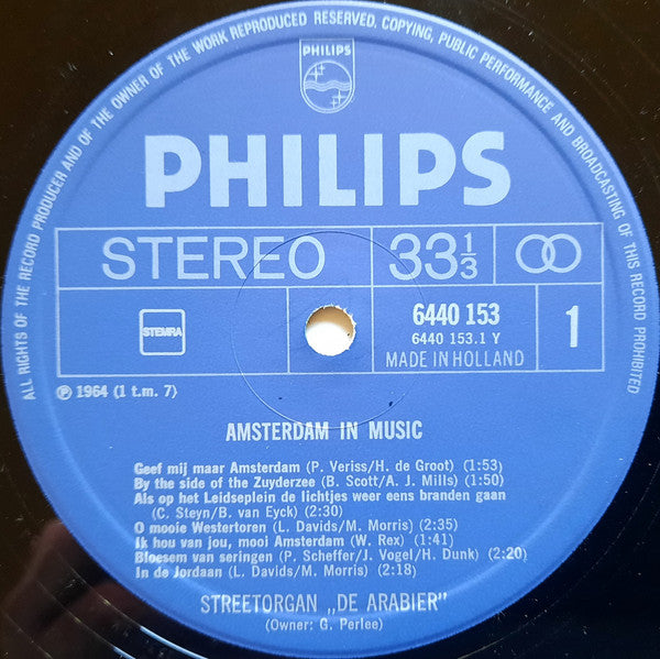 Street Organ De Arabier - Amsterdam In Music (LP) 46199 Vinyl LP VINYLSINGLES.NL