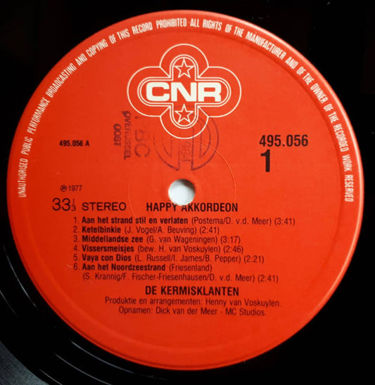 Kermisklanten - Happy Accordeon (LP) Vinyl LP Vinyl Zeer Goed / Hoesje Goed "VINYLSINGLES.NL"