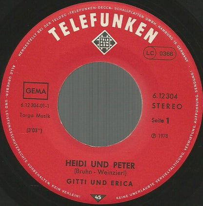 Gitti und Erica - Heidi & Peter 30275 34916 Vinyl Singles Goede Staat