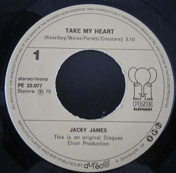 Jacky James - Take My Heart Vinyl Singles VINYLSINGLES.NL