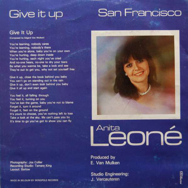 Anita Leone - Give It Up Vinyl Singles Vinyl Very Good (VG) <br> Hoes Good Plus (G+)