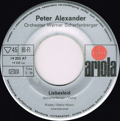 Peter Alexander - Liebesleid 21726 Vinyl Singles VINYLSINGLES.NL