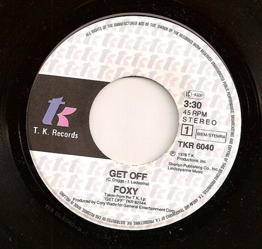 Foxy - Get Off 36942 Vinyl Singles Media VG+ / Sleeve G+