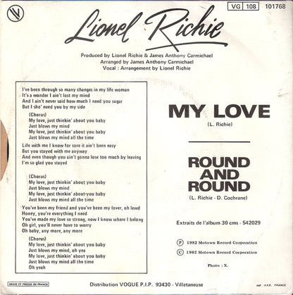 Lionel Richie - My Love Vinyl Singles VINYLSINGLES.NL