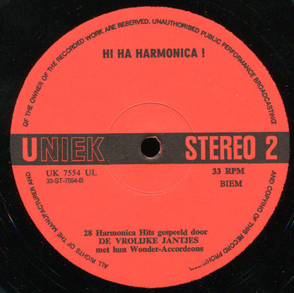 Vrolijke Jantjes - Hi-Ha-Harmonica - 28 Harmonica Hits (LP) 97-48255
