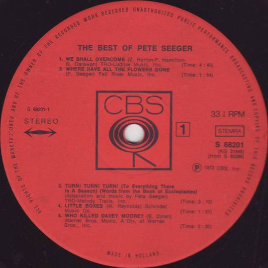 Pete Seeger - The Best Of Pete Seeger (LP) Vinyl LP Dubbel Vinyl Zeer Goed / Hoesje Goed "VINYLSINGLES.NL"