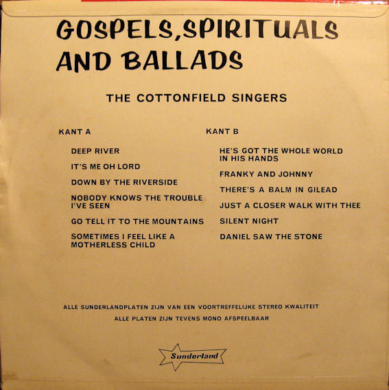 Cottonfield Singers - Gospels, Spirituals And Ballads (LP) 47006 Vinyl LP VINYLSINGLES.NL