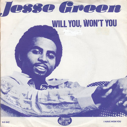 Jesse Green - Will You, Won't You Vinyl Singles Vinyl Very Good (VG) <br> Hoes Good Plus (G+)