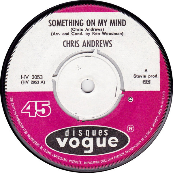 Chris Andrews - Something On My Mind Vinyl Singles VINYLSINGLES.NL
