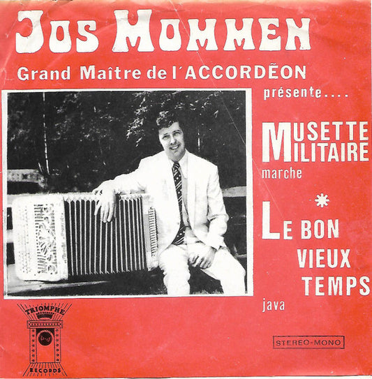 Jos Mommen - Musette Militaire Vinyl Singles Vinyl Very Good (VG) <br> Hoes Good Plus (G+)
