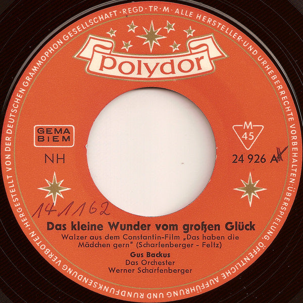 Gus Backus - Das Kleine Wunder Vom Grosen Gluck Vinyl Singles VINYLSINGLES.NL