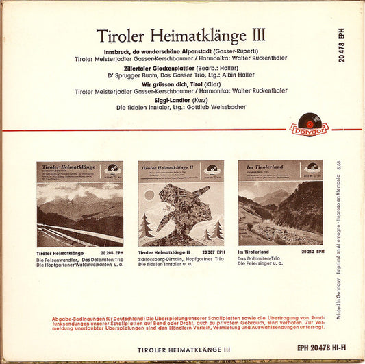 Tiroler Meisterjodler - Tiroler Heimatklänge III