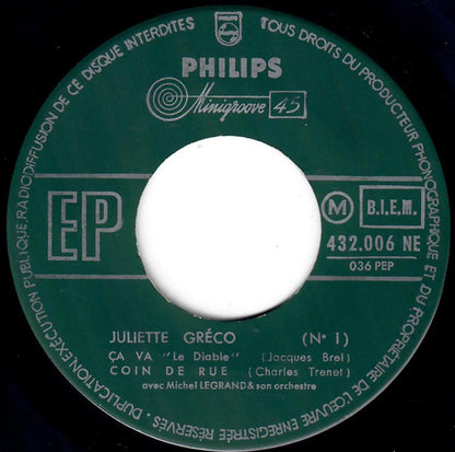 Juliette Gréco ‎- La Fiancée Du Pirate (EP) 16275 Vinyl Singles EP VINYLSINGLES.NL