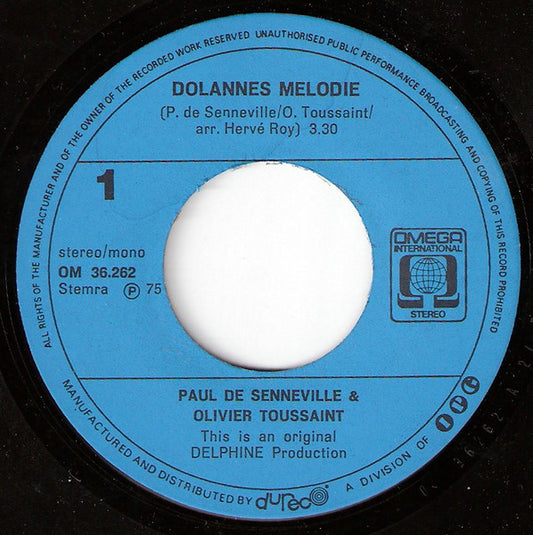 Paul de Senneville & Olivier Toussaint - Dolannes Melodie 06416 Vinyl Singles Hoes: Generic