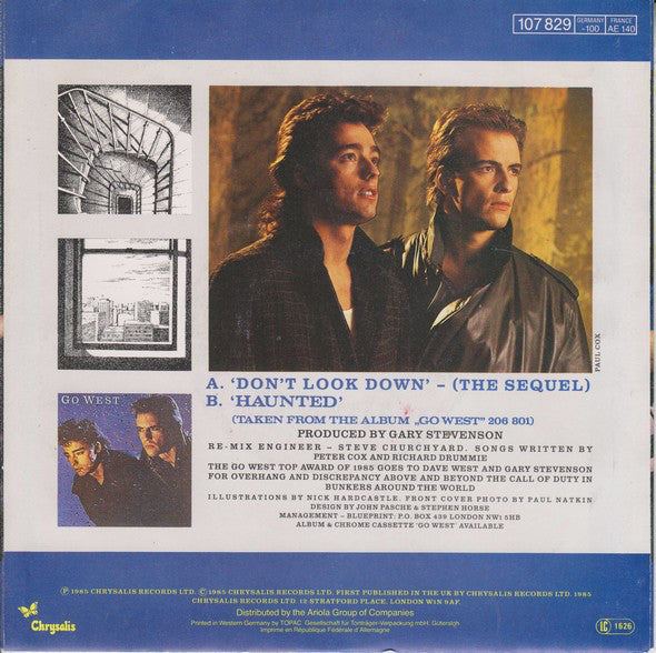 Go West - Don't Look Down (The Sequel) Vinyl Singles Vinyl Very Good (VG) <br> Hoes Good Plus (G+)