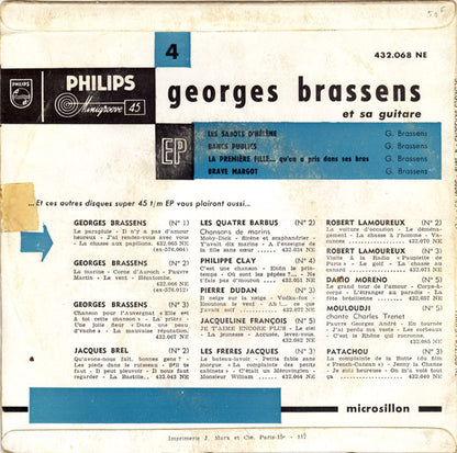 Georges Brassens - * - Les Sabots D'Hélène Vinyl Singles EP Vinyl Very Good (VG) <br> Hoes Good Plus (G+)