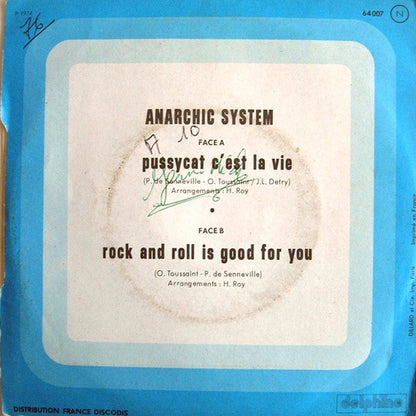 Anarchic System - Pussy Cat C'Est La Vie Vinyl Singles Vinyl Very Good (VG) <br> Hoes Good Plus (G+)