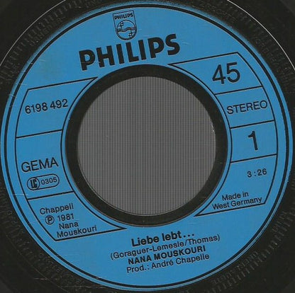 Nana Mouskouri - Liebe Lebt 29140 Vinyl Singles VINYLSINGLES.NL