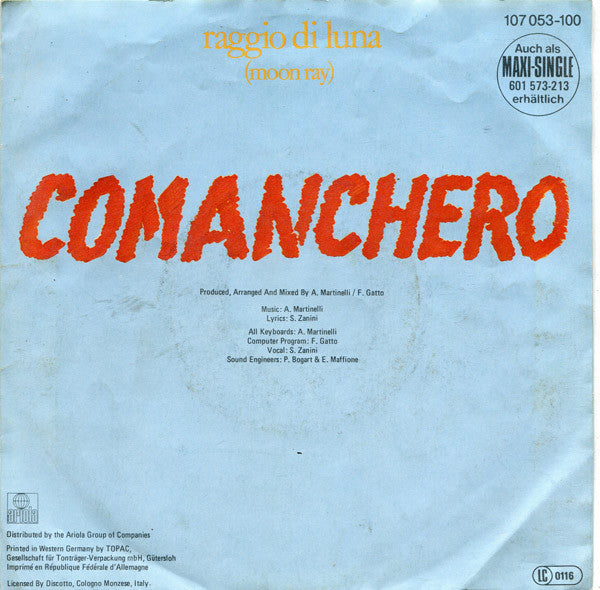 Raggio Di Luna (Moon Ray) - Comanchero 17441 Vinyl Singles VINYLSINGLES.NL