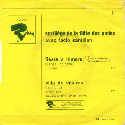 Facio Santillan - Sortilege De La Flute Des Andes 26240 Vinyl Singles VINYLSINGLES.NL