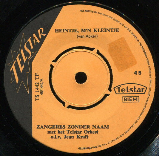 Zangeres Zonder Naam - Heintje, M'n Kleintje! 41731 Vinyl Singles Vinyl Zeer Goed / Hoesje Goed "VINYLSINGLES.NL"