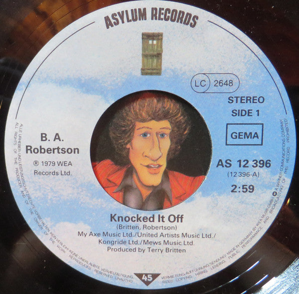B.A. Robertson - Knocked It Off 19319 Vinyl Singles Hoes: Generic