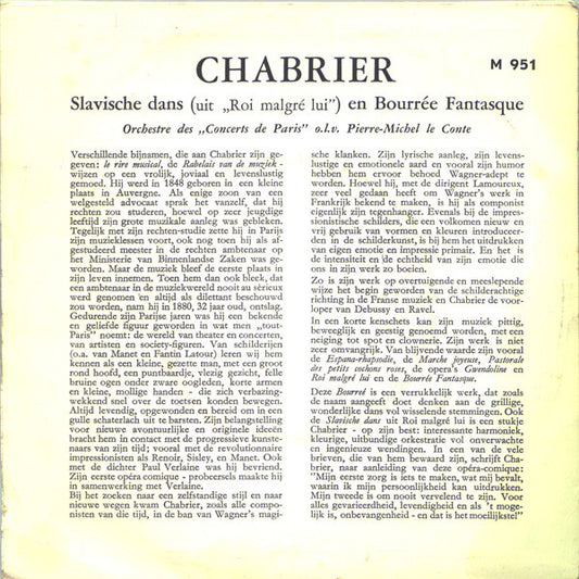 Chabrier - Slavische Dans Vinyl Singles Vinyl Zeer Goed / Hoesje Goed "VINYLSINGLES.NL"