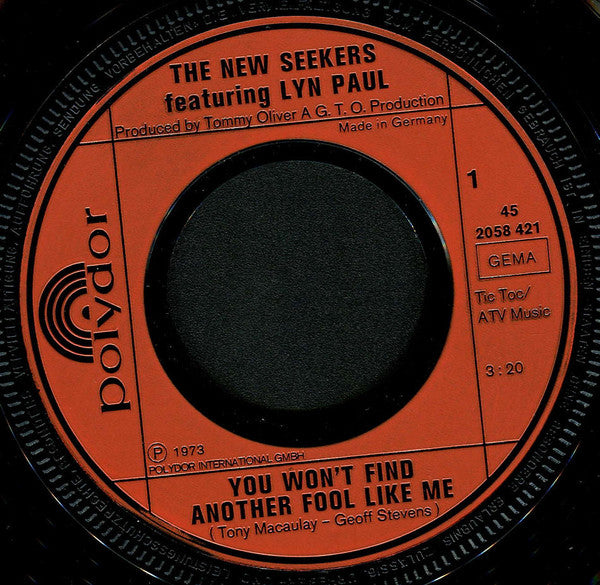 New Seekers - You Won't Find Another Fool Like Me 30287 Vinyl Singles Goede Staat