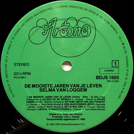 Selma Van Loggem - De Mooiste Jaren Van Je Leven (LP)