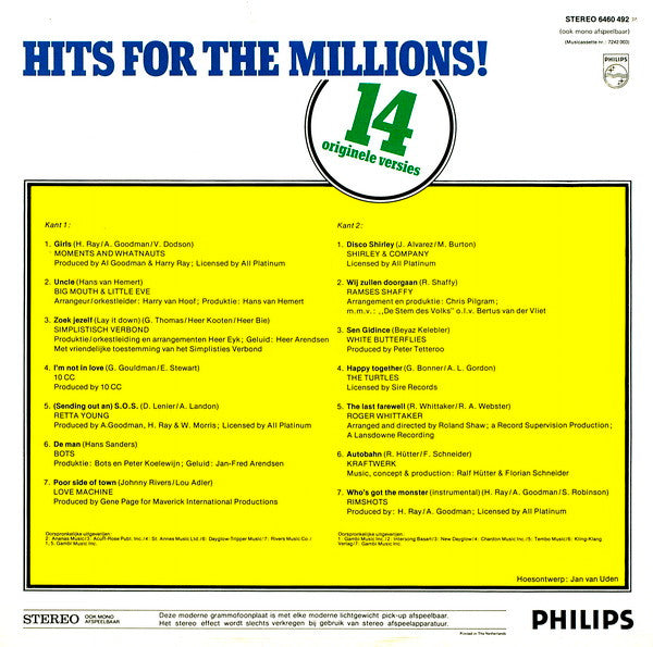 Various - Hits For The Millions (LP) 49191 Vinyl LP Goede Staat