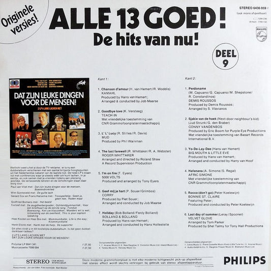 Various - Alle 13 Goed! Deel 9 (LP) Vinyl LP Vinyl Zeer Goed / Hoesje Goed "VINYLSINGLES.NL"