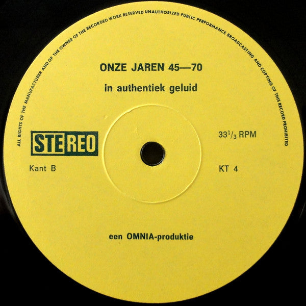 No Artist – Onze Jaren 45-70 - In Authentiek Geluid (LP) 41011 Vinyl LP Goede Staat