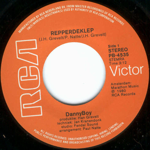 Danny Boy - Repper De Klep (B) 16636 Vinyl Singles Hoes: Tekst