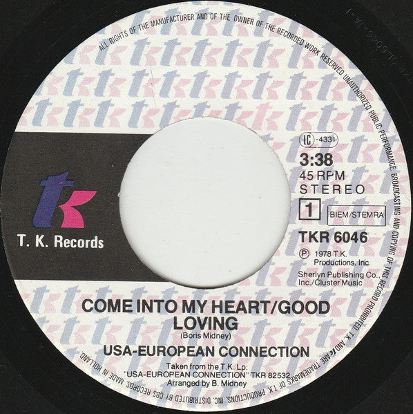 USA-European Connection - Come Into My Heart 15010 Vinyl Singles Goede Staat