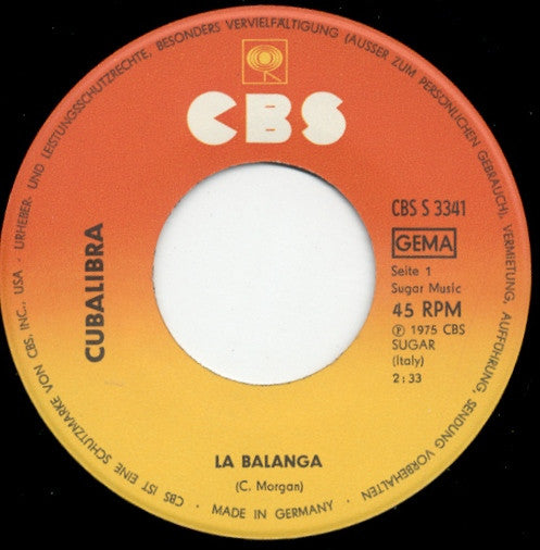 Cubalibra - La Balanga 32833 Vinyl Singles Goede Staat