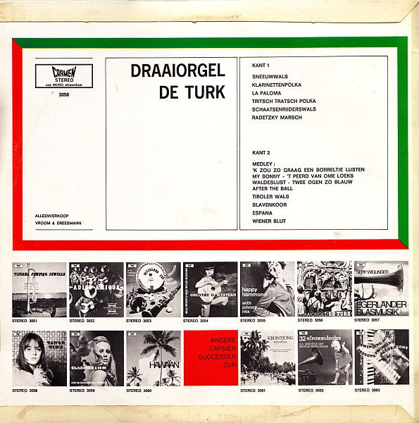 Draaiorgel De Turk - Draaiorgel De Turk (LP) Vinyl LP Vinyl Very Good (VG) <br> Hoes Good Plus (G+)