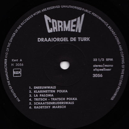 Draaiorgel De Turk - Draaiorgel De Turk (LP) Vinyl LP Vinyl Very Good (VG) <br> Hoes Good Plus (G+)