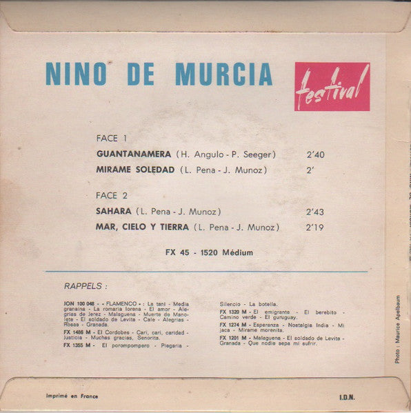 Nino de Murcia - Guantanamera (EP) 02249 Vinyl Singles EP VINYLSINGLES.NL