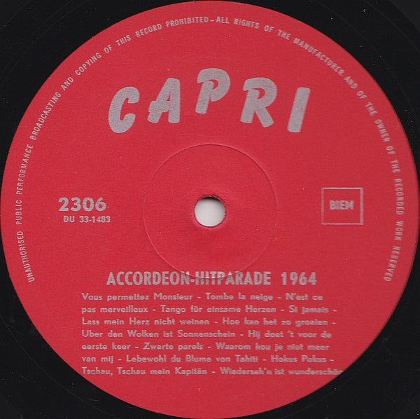 Unknown Artist - Accordeon-Hitparade 1964 (LP) 41025 Vinyl LP VINYLSINGLES.NL