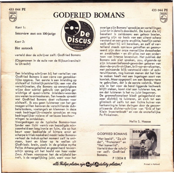 Godfried Bomans - Interview Met Een 100-Jarige (EP) Vinyl Singles EP VINYLSINGLES.NL