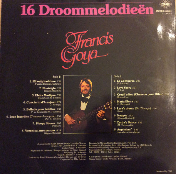 Francis Goya - 16 Droommelodieën (LP) 44391 Vinyl LP VINYLSINGLES.NL