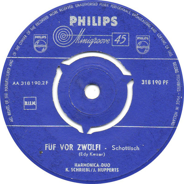 Harmonica Duo K. Schriebl / J. Hupperts - Unter Der Linde Vinyl Singles VINYLSINGLES.NL