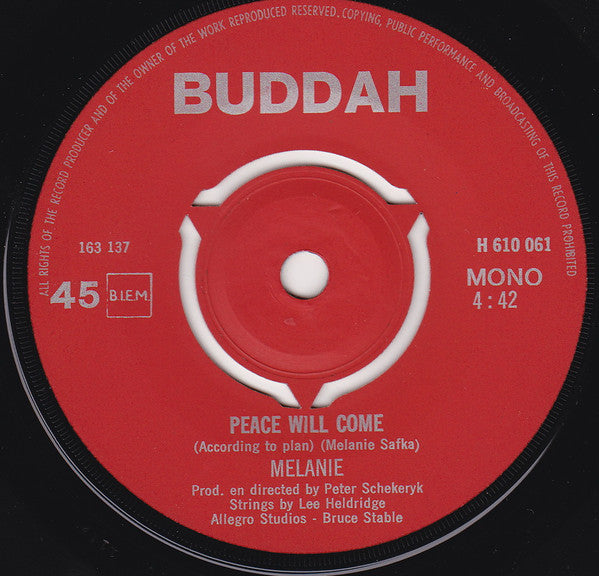 Melanie - Peace Will Come Vinyl Singles VINYLSINGLES.NL