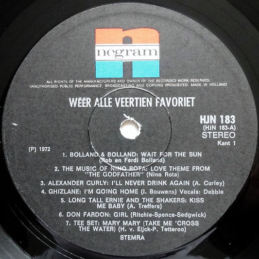 Various - Wéér Alle Veertien Favoriet (LP) Vinyl LP Vinyl Zeer Goed / Hoesje Goed "VINYLSINGLES.NL"