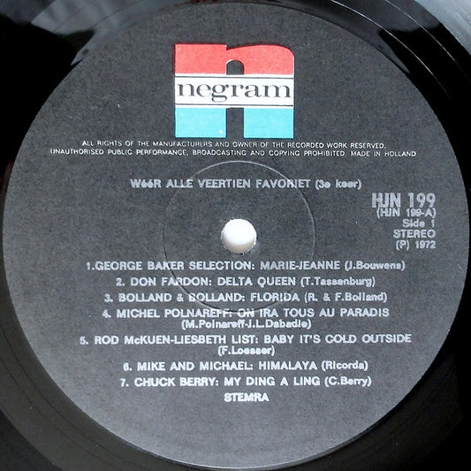 Various - Wéér Alle Veertien Favoriet! (*e Keer) (LP) Vinyl LP Vinyl Zeer Goed / Hoesje Goed "VINYLSINGLES.NL"