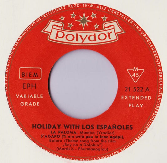 Los Españoles - Holiday With Los Españoles Vinyl Singles EP Vinyl Zeer Goed / Hoesje Goed "VINYLSINGLES.NL"