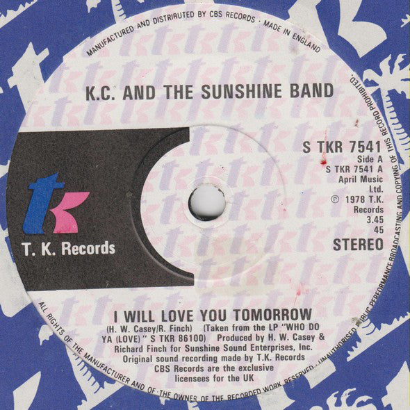 KC And The Sunshine Band - I Will Love You Tomorrow 07000 Vinyl Singles VINYLSINGLES.NL